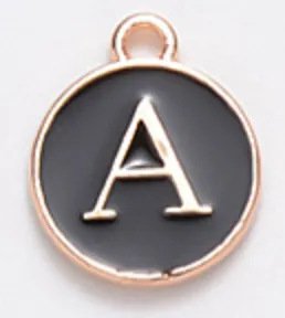 Black Initial Letter Charms - Add On to Necklace