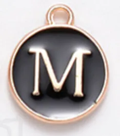 Black Initial Letter Charms - Add On to Necklace