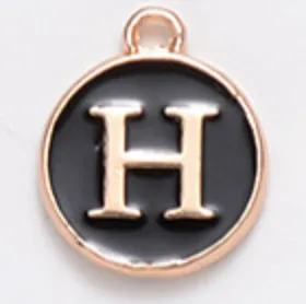 Black Initial Letter Charms - Add On to Necklace