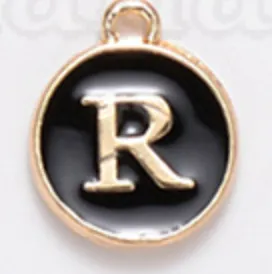 Black Initial Letter Charms - Add On to Necklace