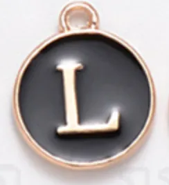 Black Initial Letter Charms - Add On to Necklace