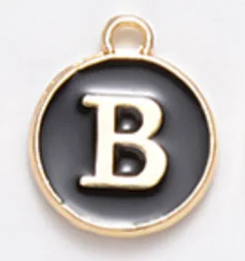 Black Initial Letter Charms - Add On to Necklace