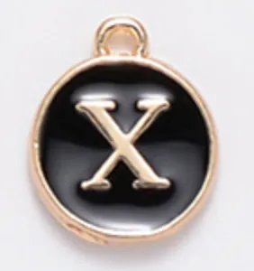 Black Initial Letter Charms - Add On to Necklace