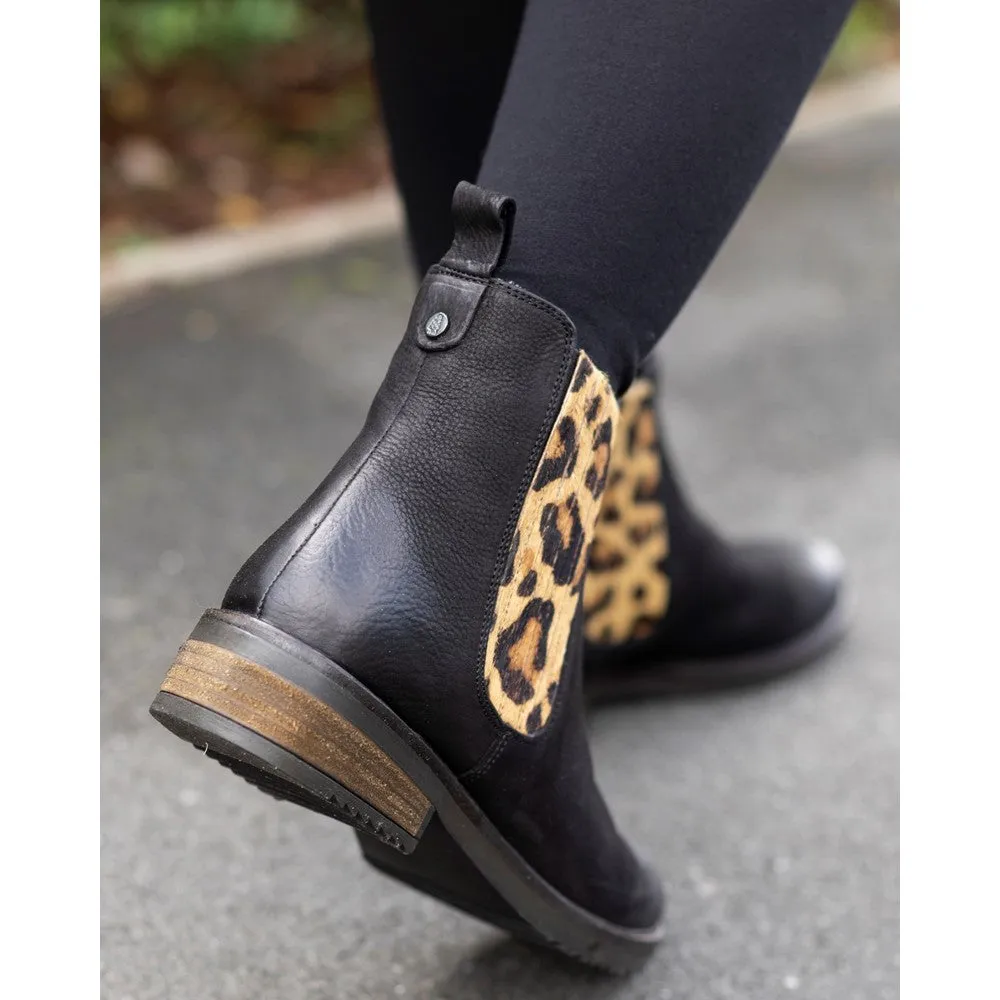 Black Leopard Stella Chelsea Boots