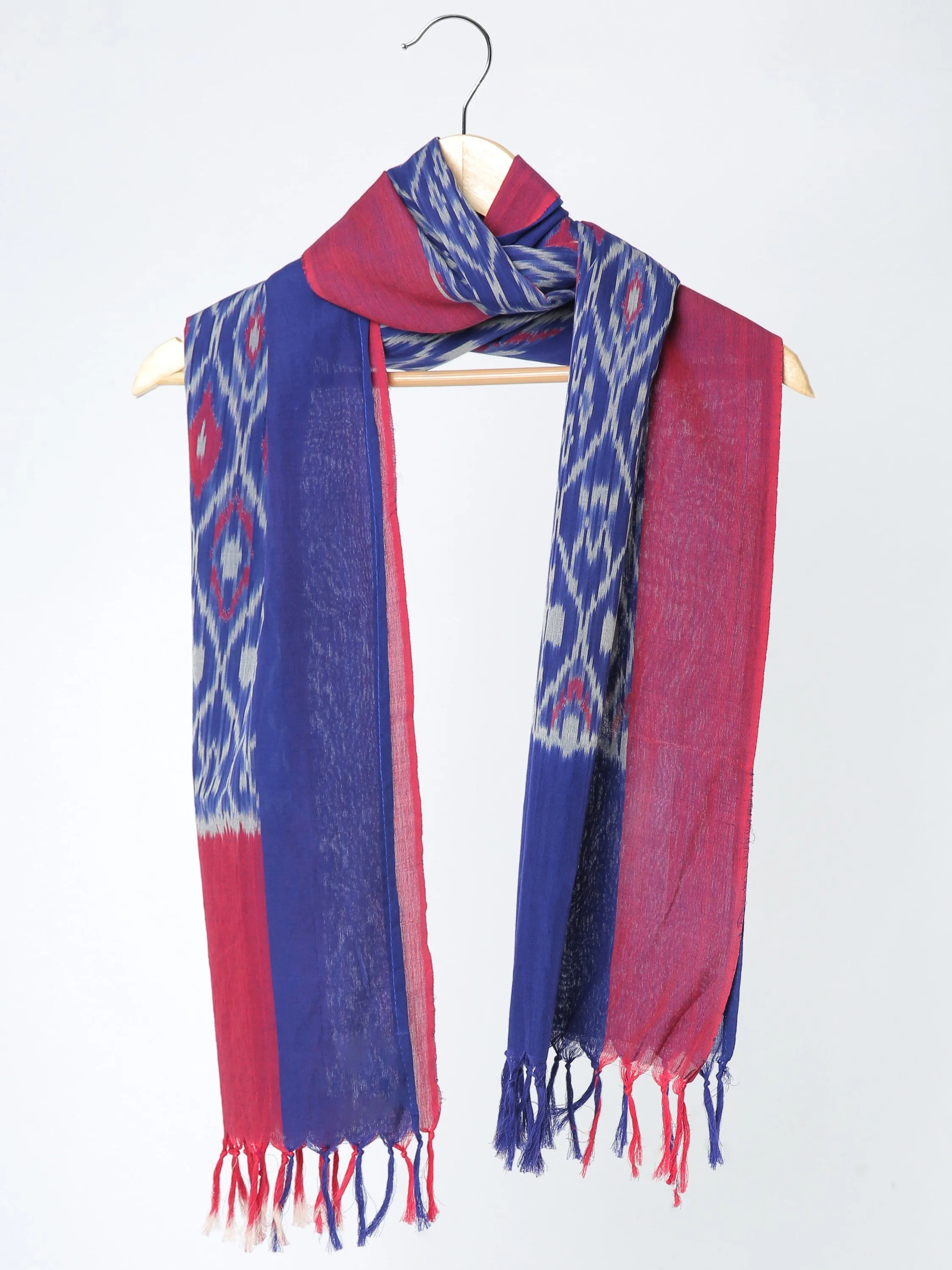 Blue Handloom Ikat Stole