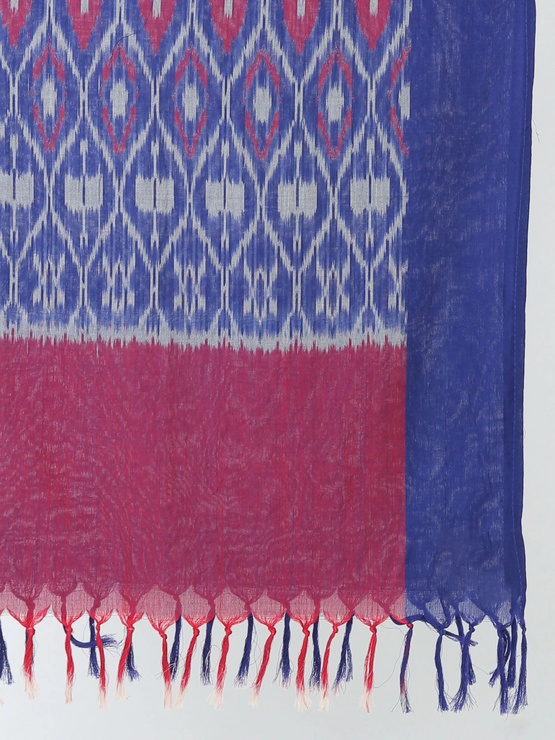 Blue Handloom Ikat Stole