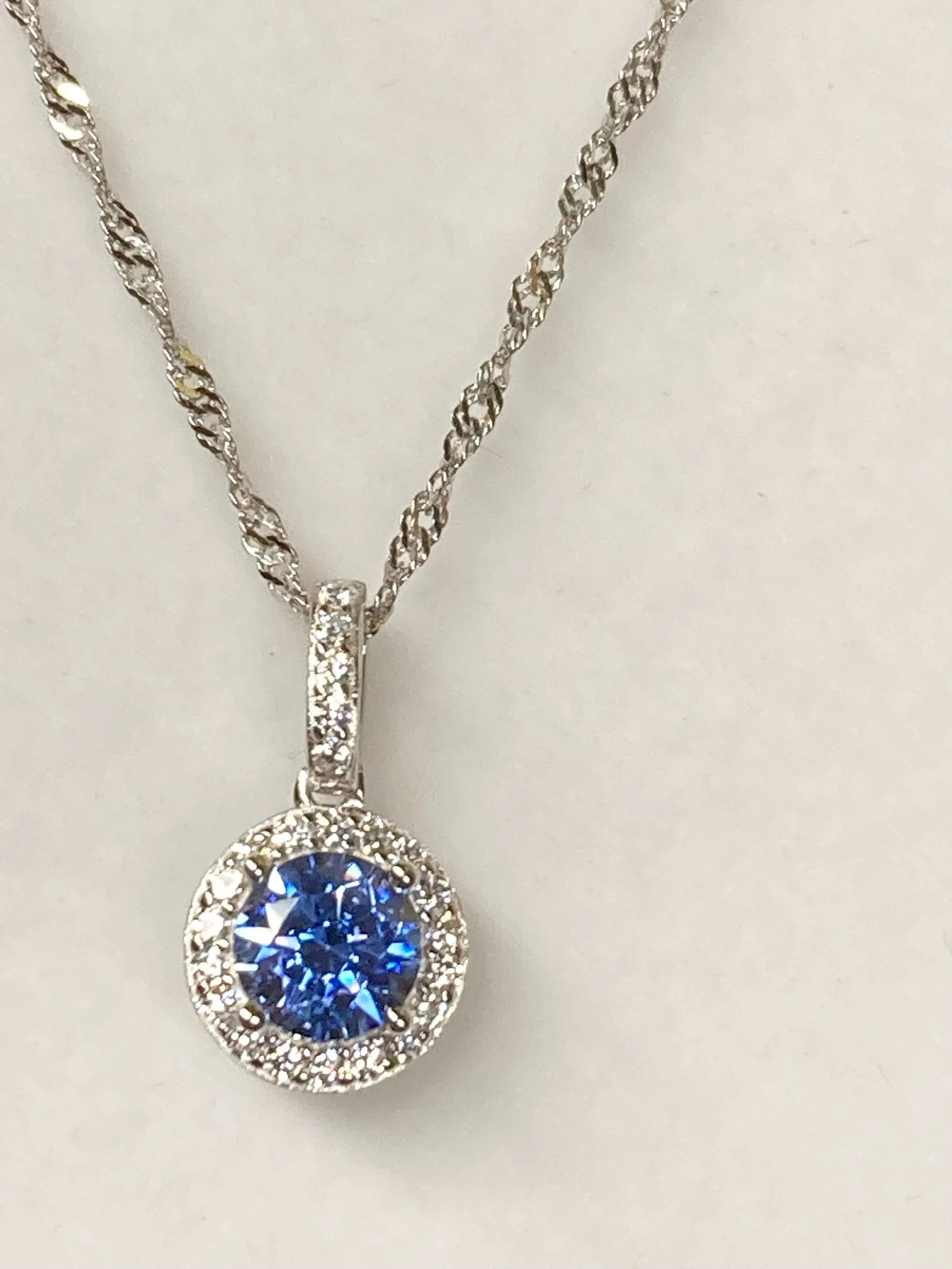 Blue Swarovski Zirconia Pendant