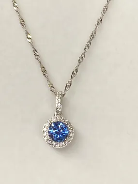 Blue Swarovski Zirconia Pendant