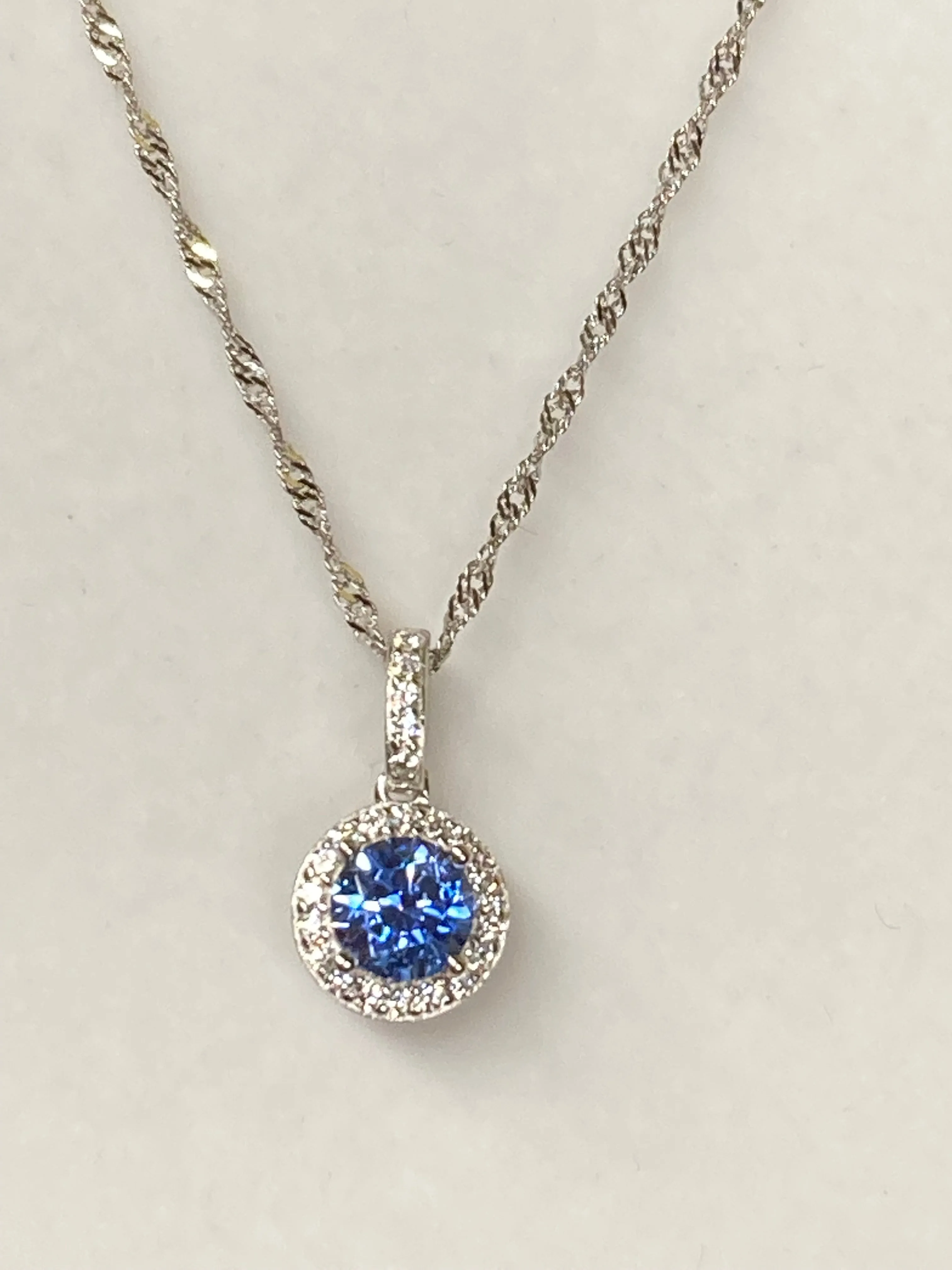 Blue Swarovski Zirconia Pendant