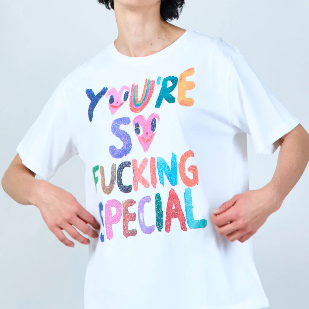 Bold statement t-shirt with vibrant text wholesale