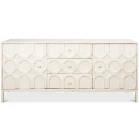 Brie White Geometric Sideboard