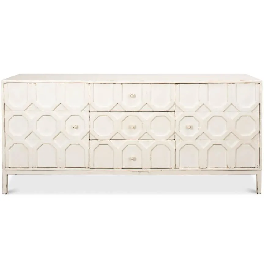 Brie White Geometric Sideboard