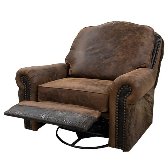 Buffalo Swivel Glider Leather Recliner