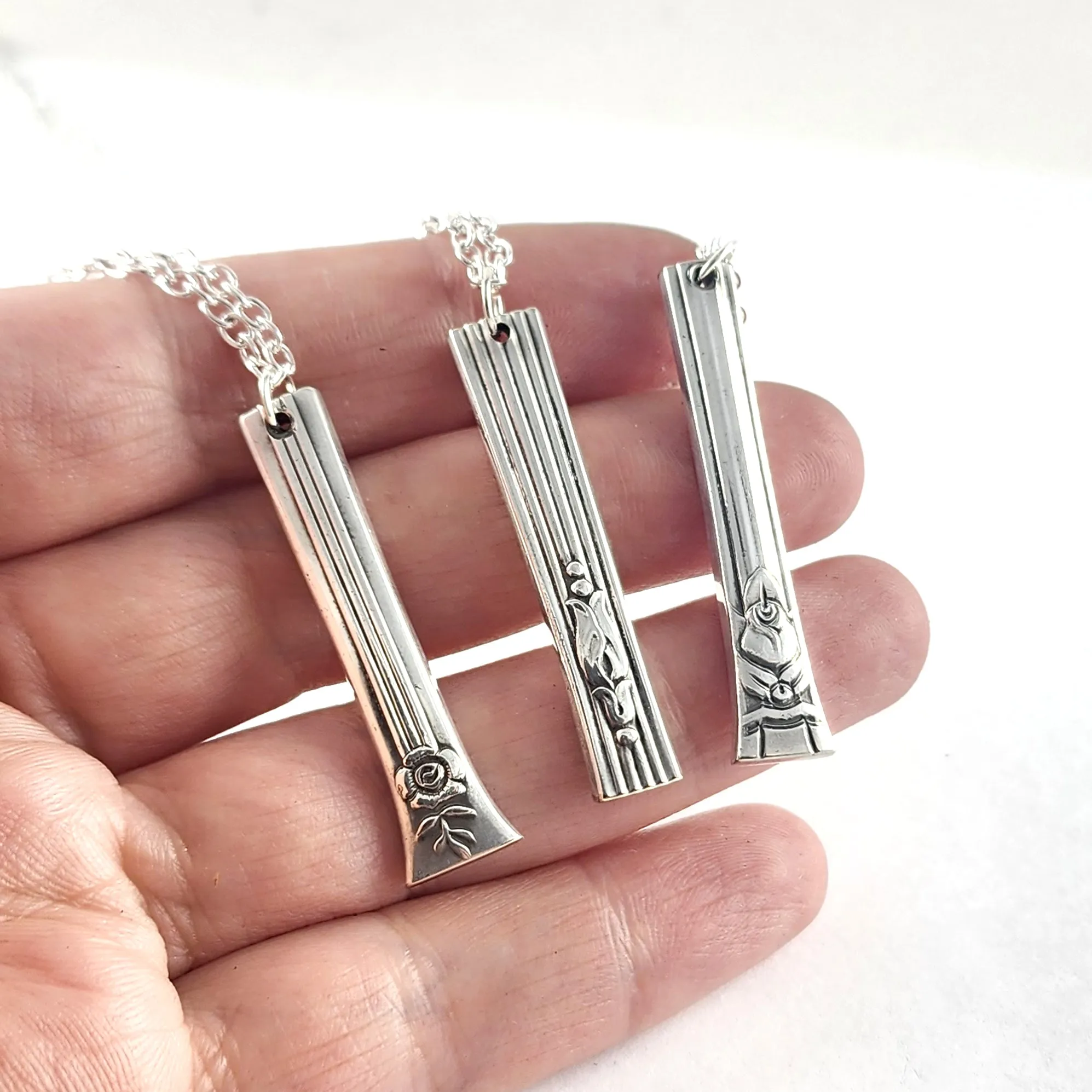 Bulk Lot of 10 Dainty Spoon Vertical Bar Necklaces - Wholesale