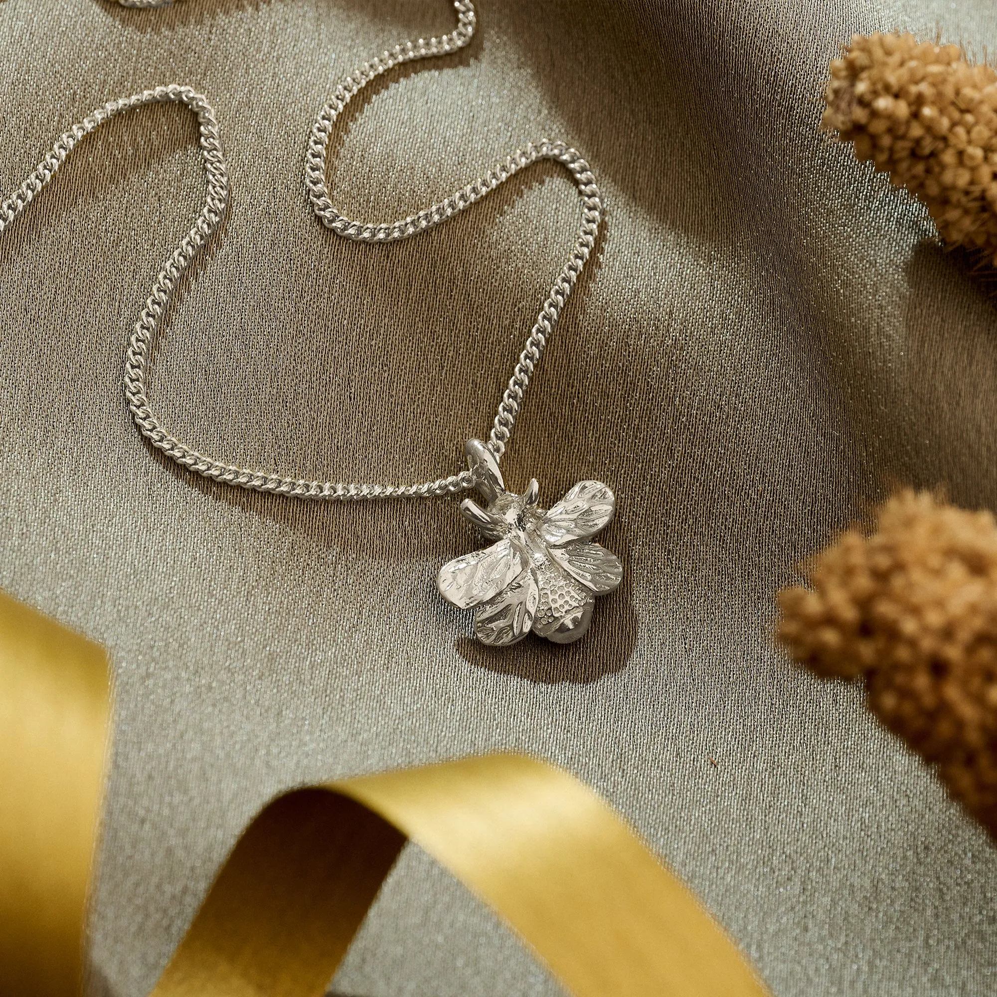 Bumble-Bee Silver Necklace