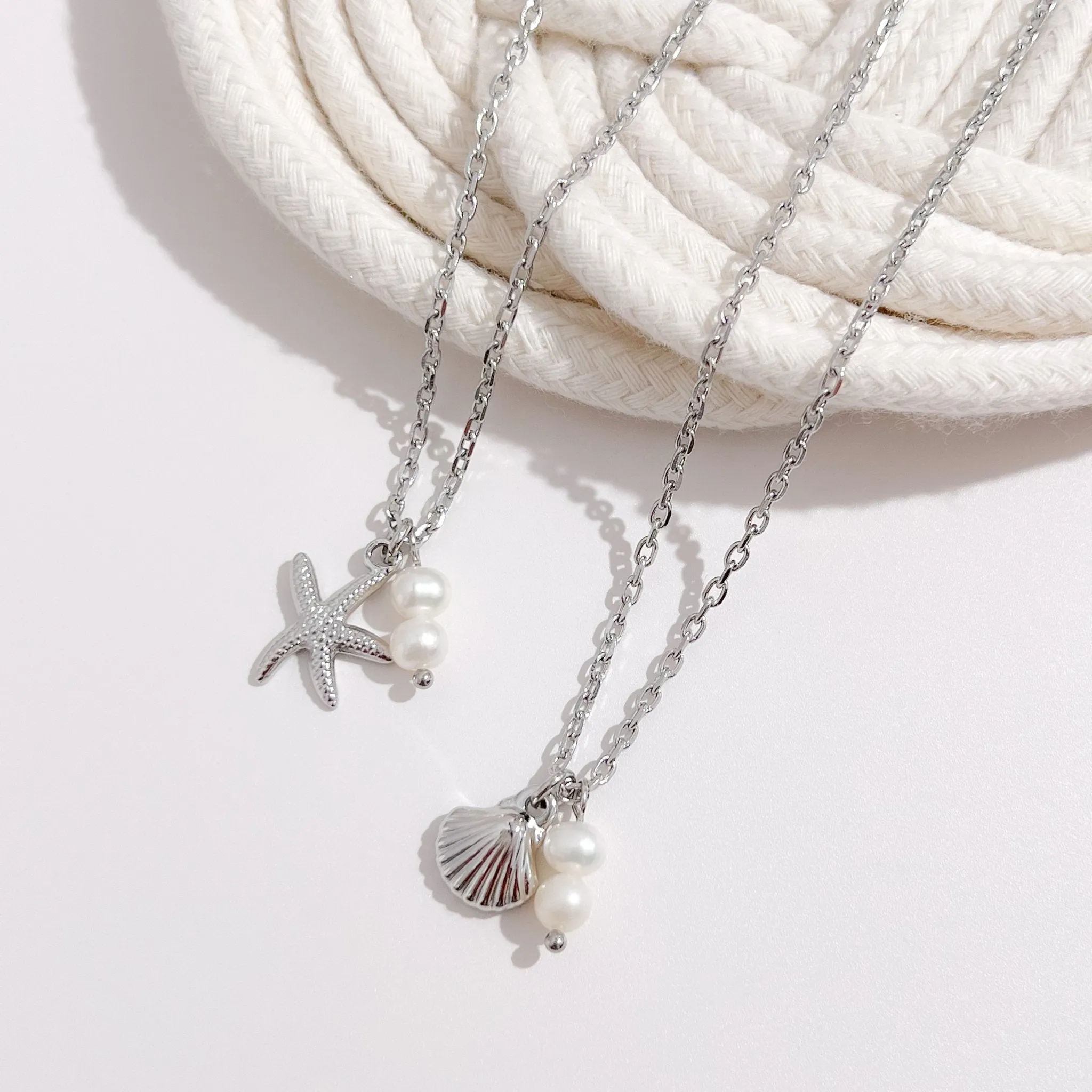 By The Seashore Silver Necklaces