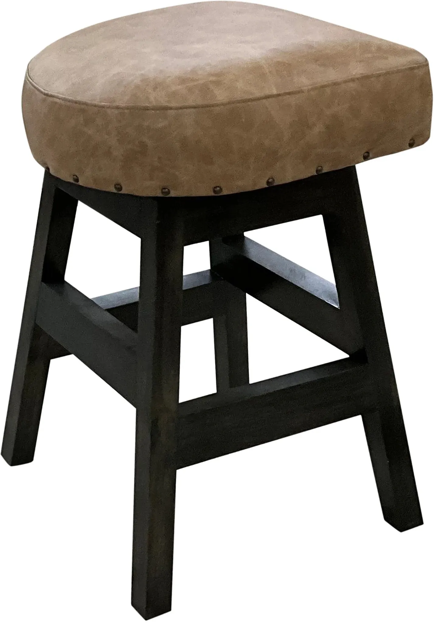 Camel Western Leather Barstool