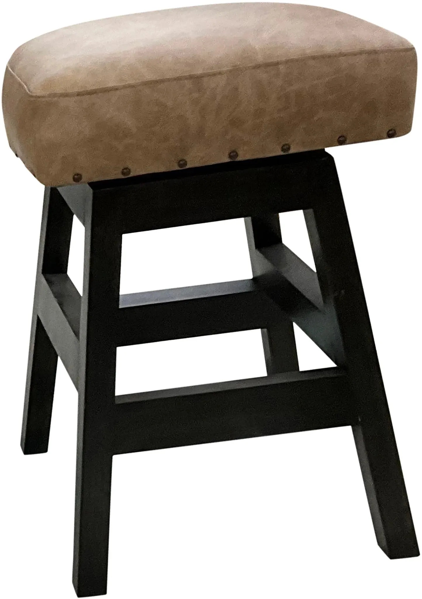 Camel Western Leather Barstool