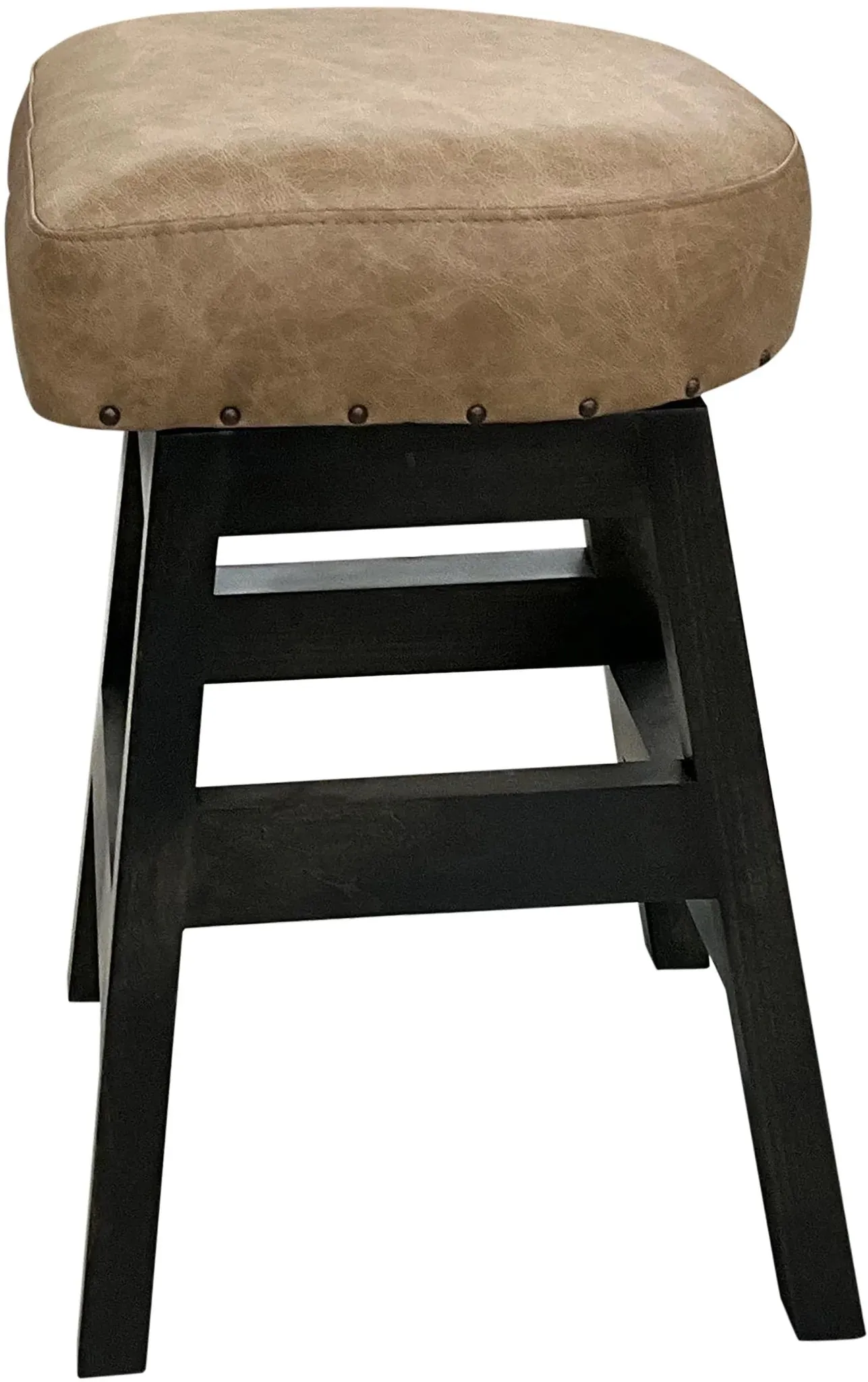 Camel Western Leather Barstool