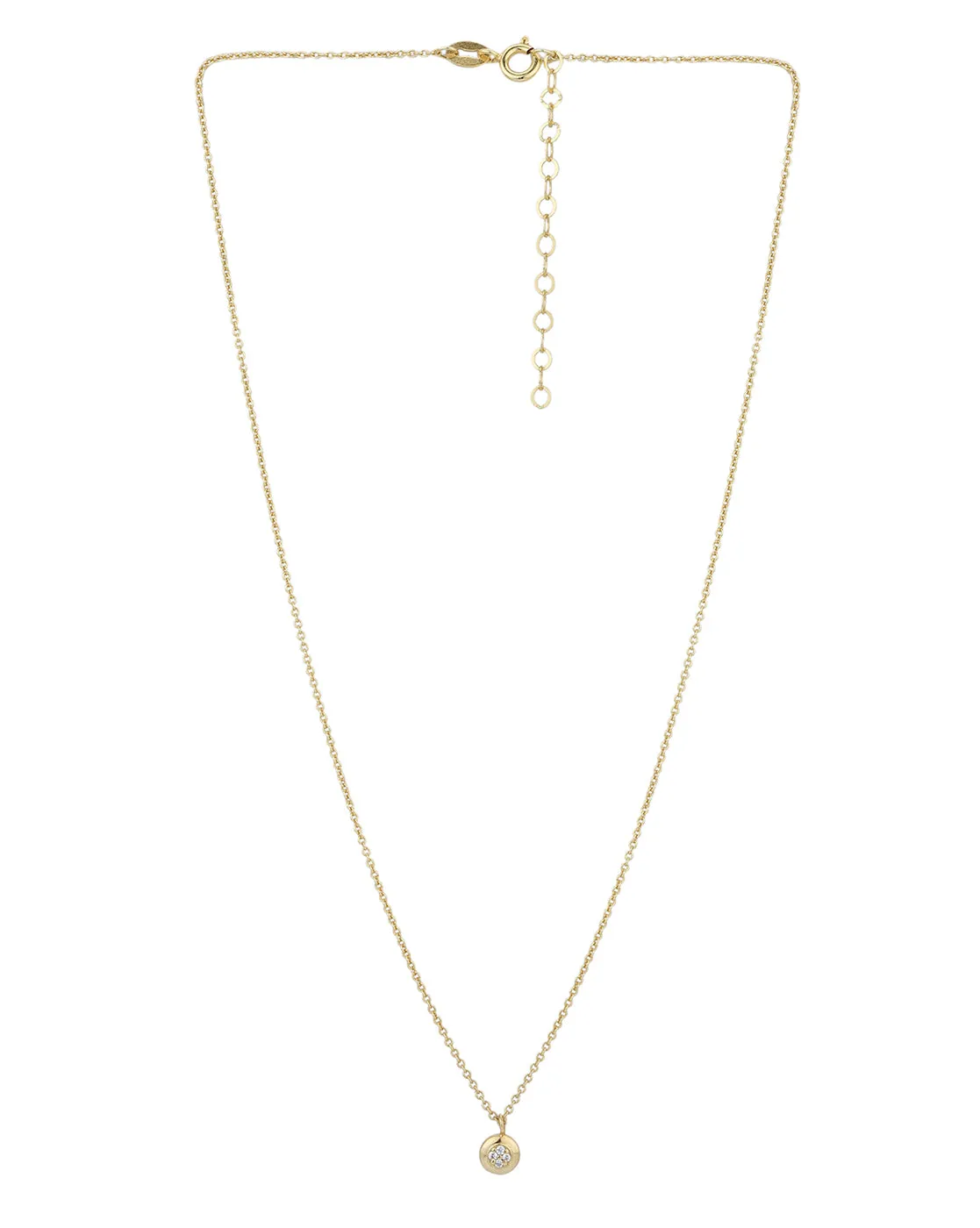 Carlton London 18Kt Gold Plated Petite Round Pendant With Chain