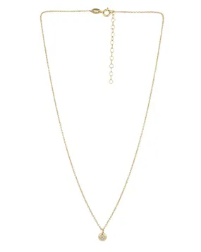 Carlton London 18Kt Gold Plated Petite Round Pendant With Chain