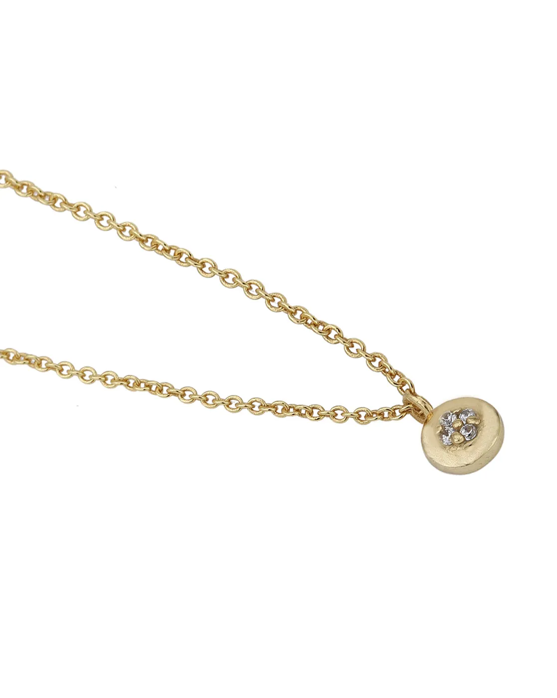 Carlton London 18Kt Gold Plated Petite Round Pendant With Chain