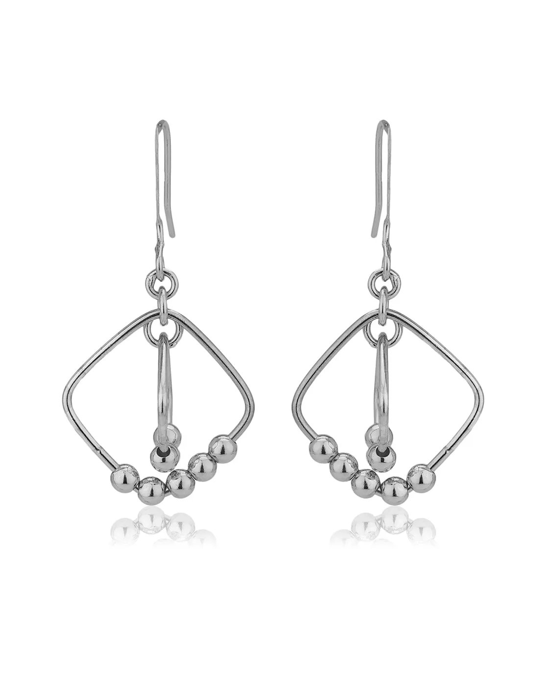 Carlton London 925 Sterling Silver Rhodium Plated Contemporary Drop Earring