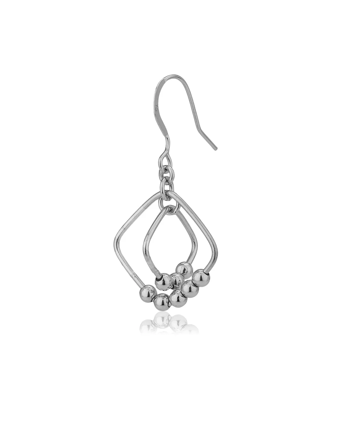 Carlton London 925 Sterling Silver Rhodium Plated Contemporary Drop Earring