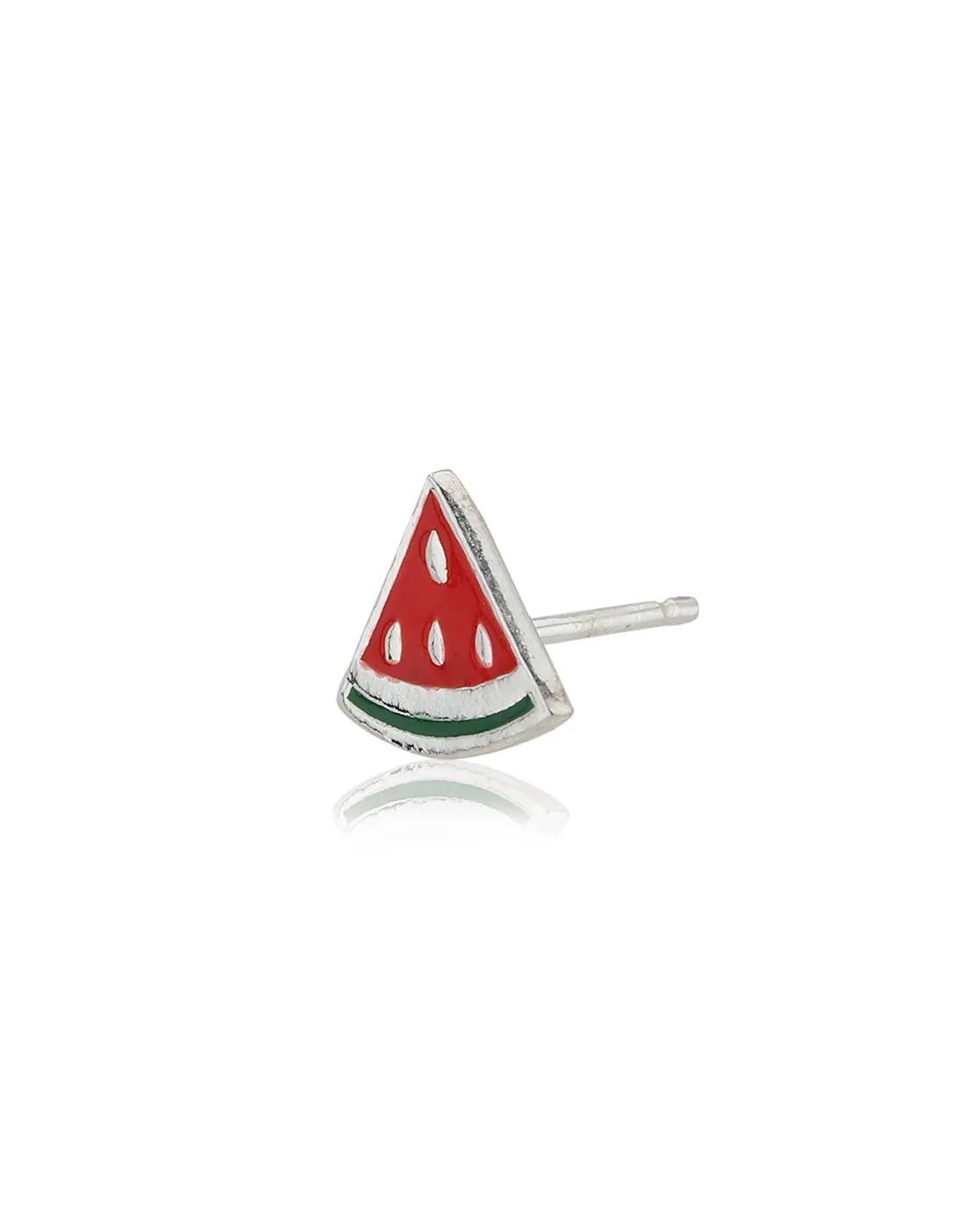 Carlton London 925 Sterling Silver Rhodium Plated Enamel Stud Earring For Women