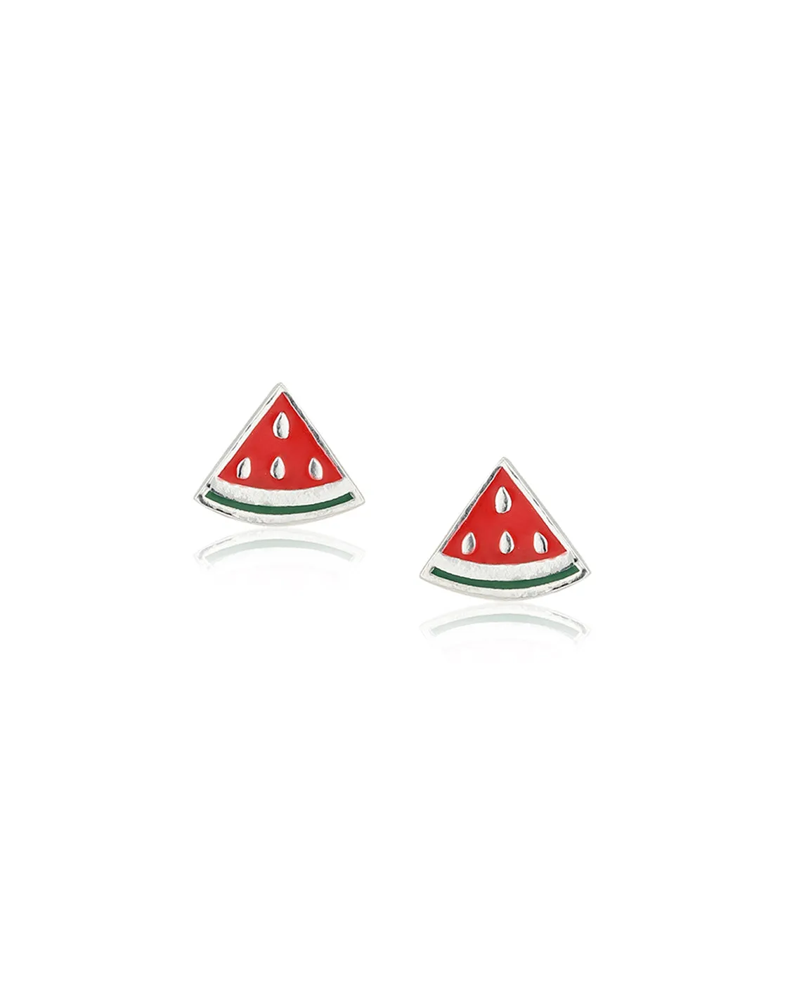 Carlton London 925 Sterling Silver Rhodium Plated Enamel Stud Earring For Women