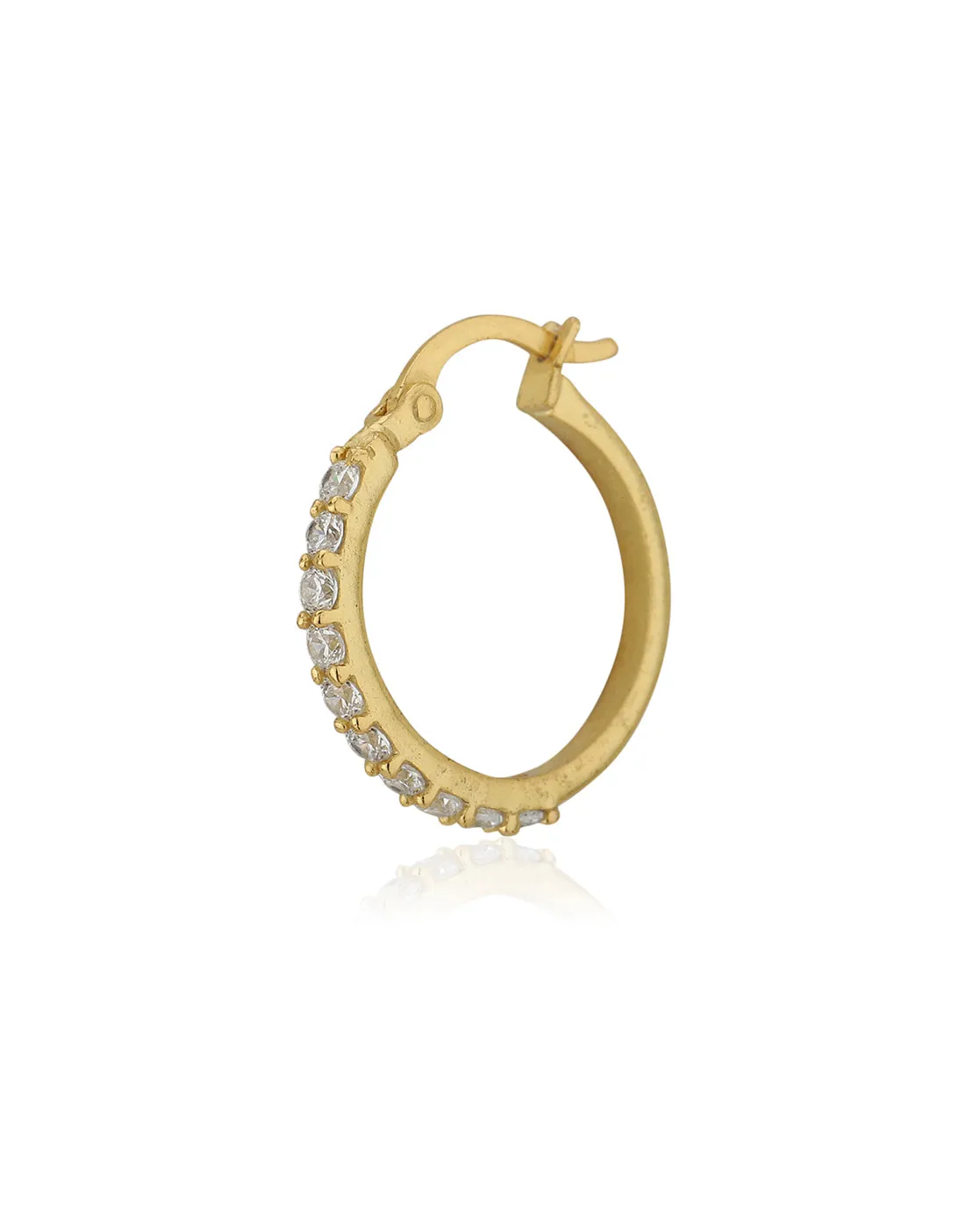 Carlton London Gold Plated Cz Circular Hoop Earring For Women