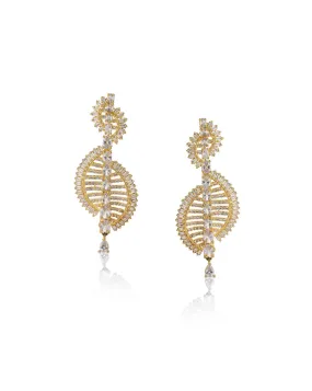 Carlton London Gold Plated Cz Drop Earring For Women