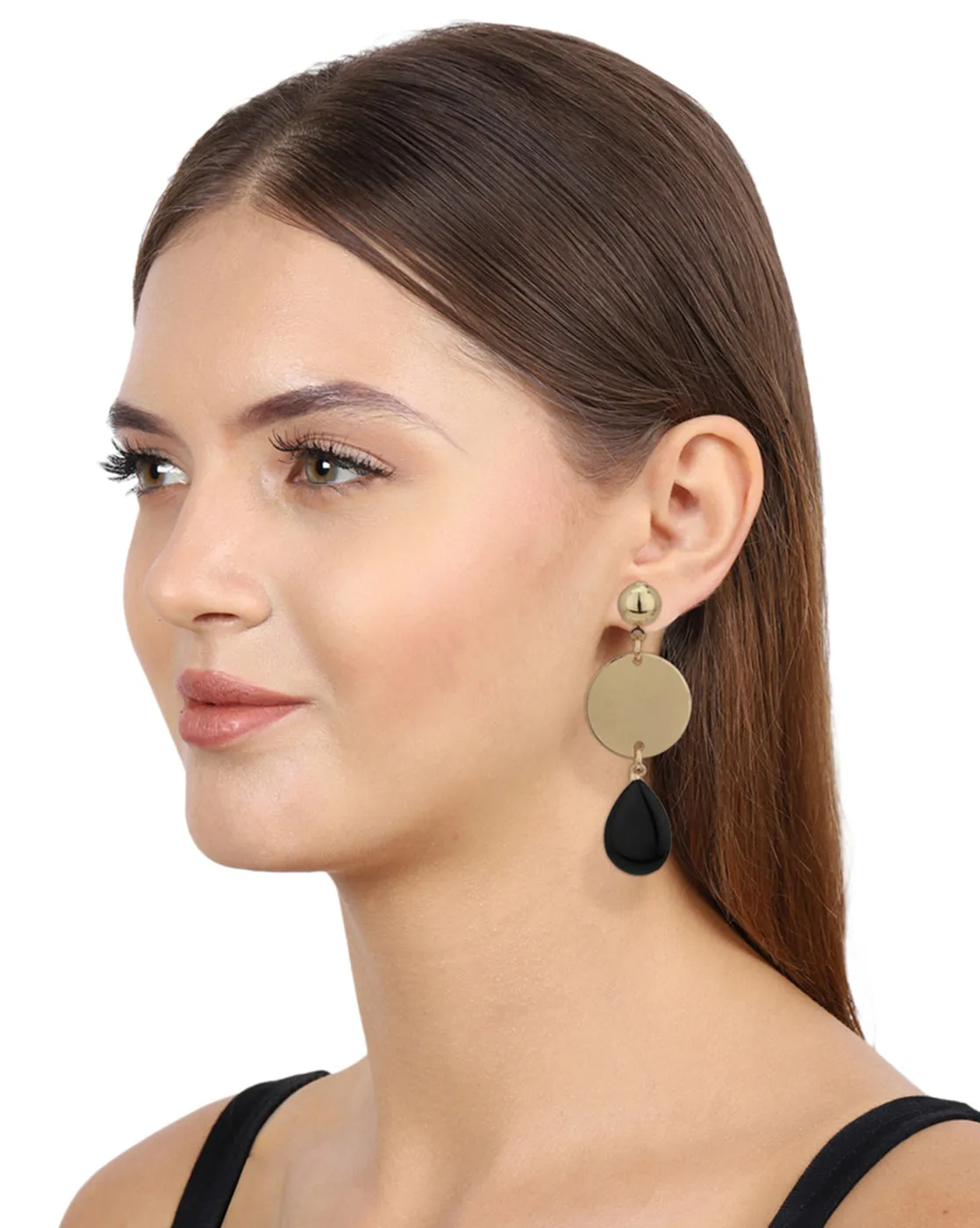 Carlton London Gold Plated Enamel Contemporary Drop Earring For Women