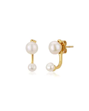 Carlton London Gold Plated White Pearl Stud Earring For Women