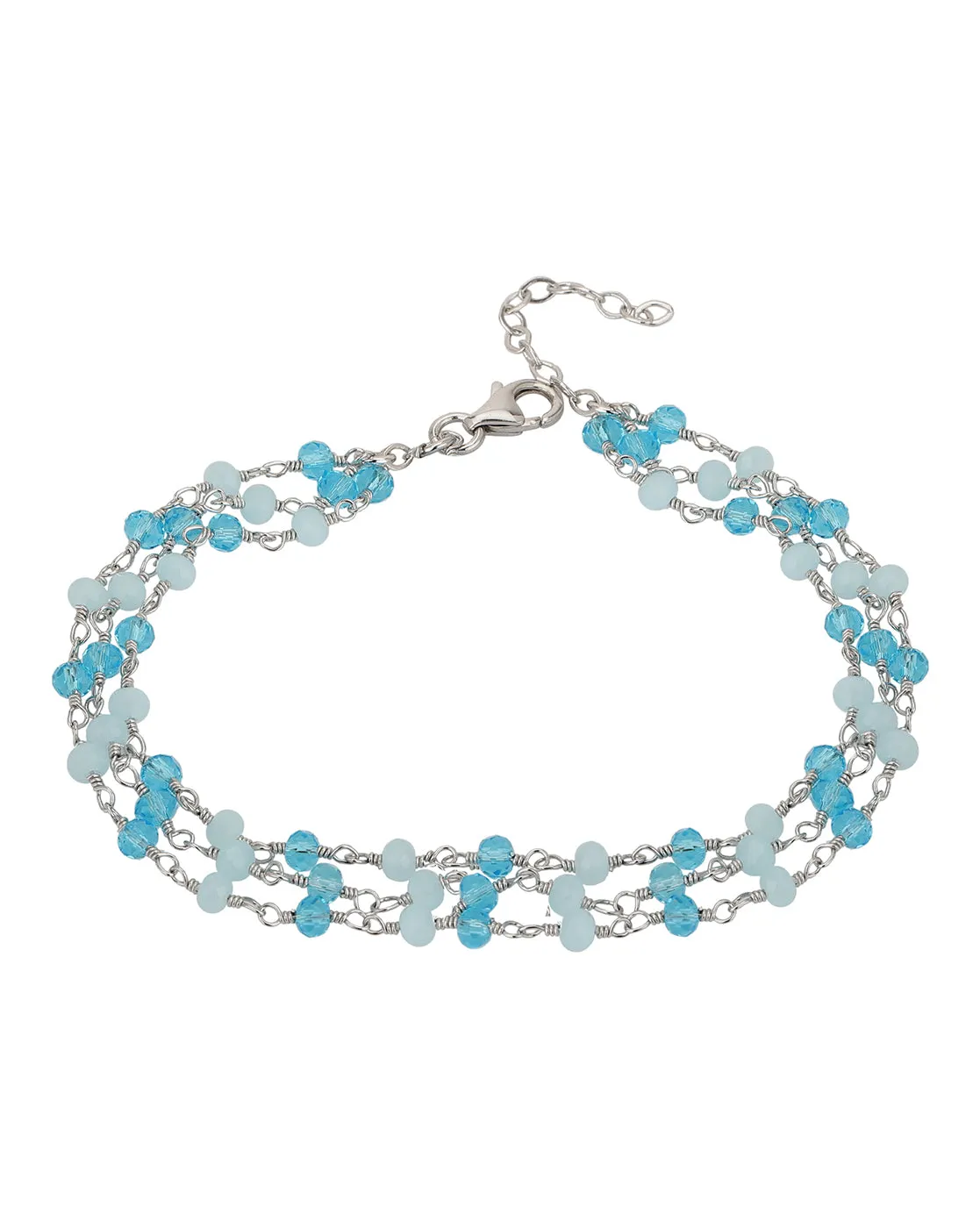 Carlton London Rhodium Plated Charm Bracelet For Women