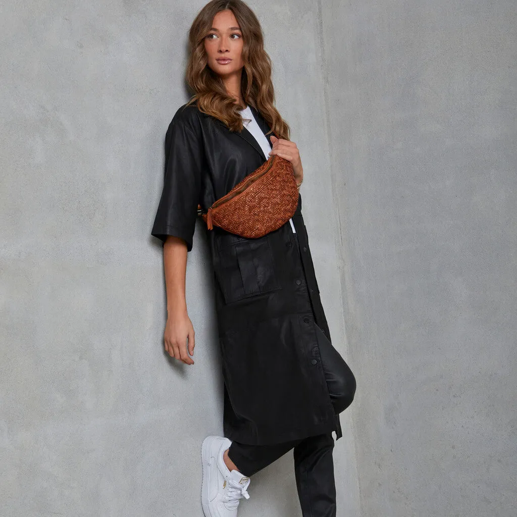 Casual and cool leather dress in a soft quality / 50878 - Black (Nero)