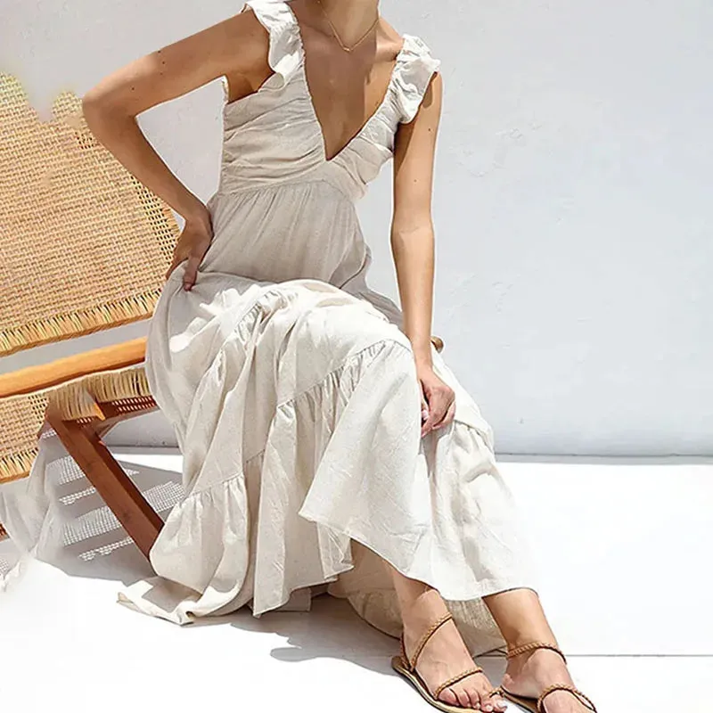 Celeste - Sleeveless maxi dress