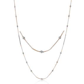 Chain Necklace in 18k Gold with Diamonds