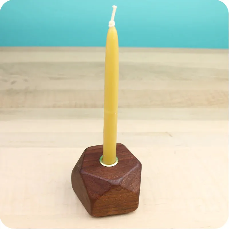 Cherry Wood Candlestick Holder