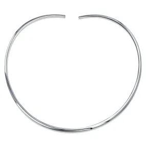 Classic Simple Slider Choker Collar Necklace Silver Sterling 2,3,8MM