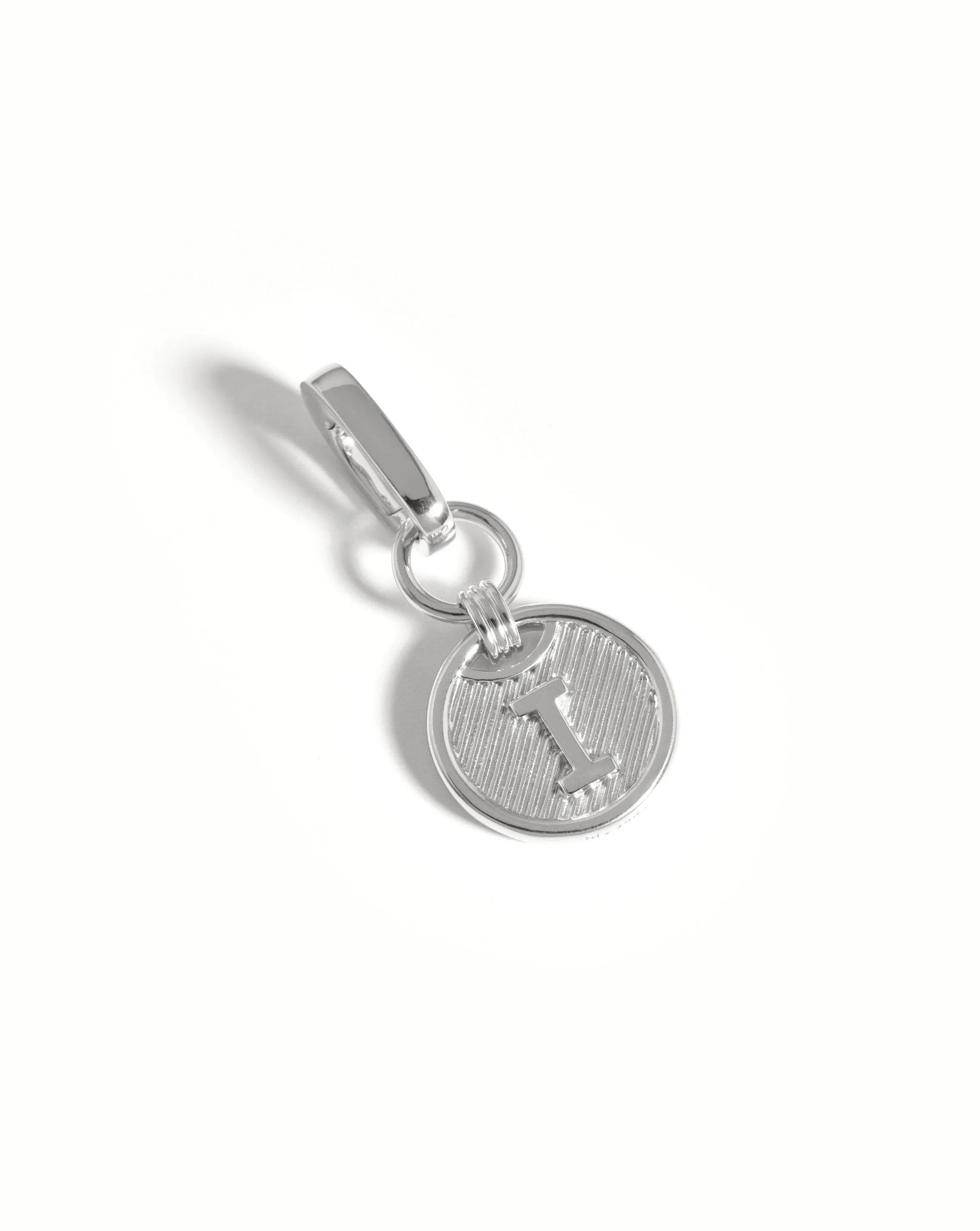 Clip-On Initial Pendant - Initial I | Silver Plated