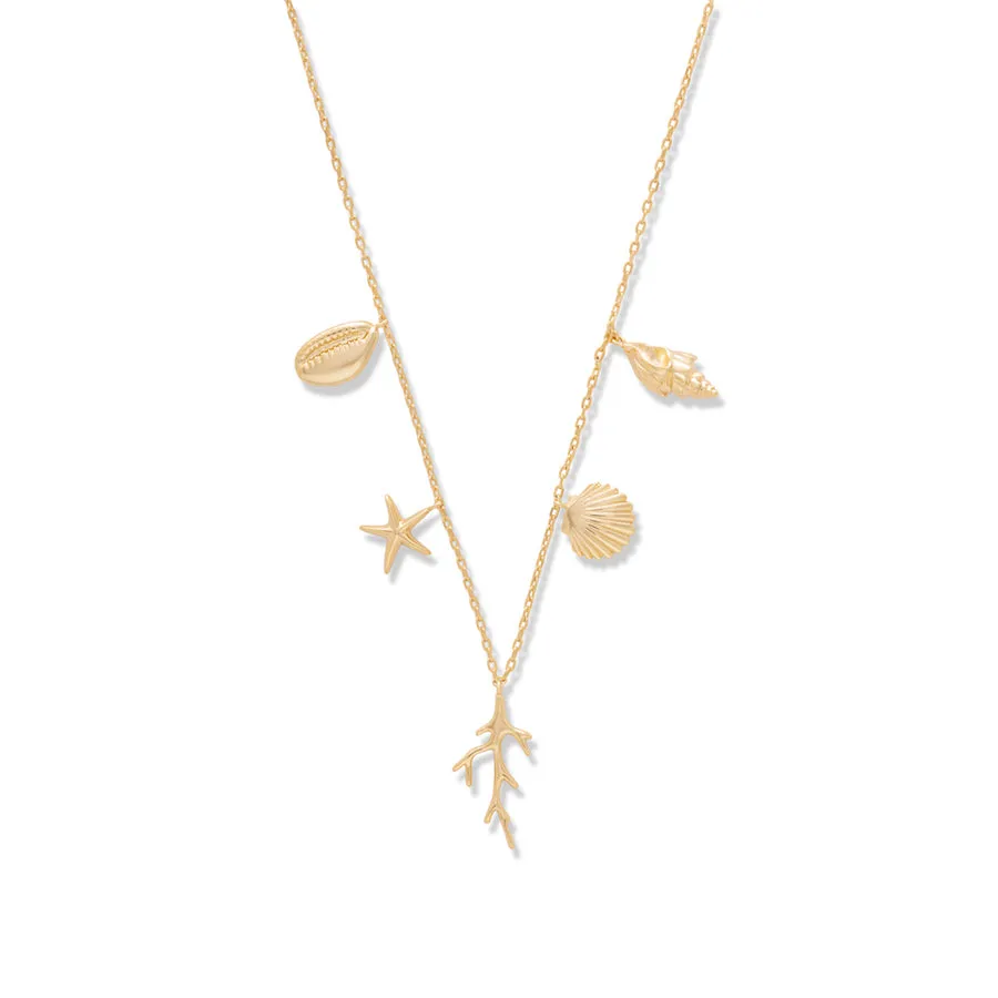 Como Charms Gold Necklace