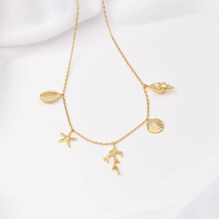 Como Charms Gold Necklace