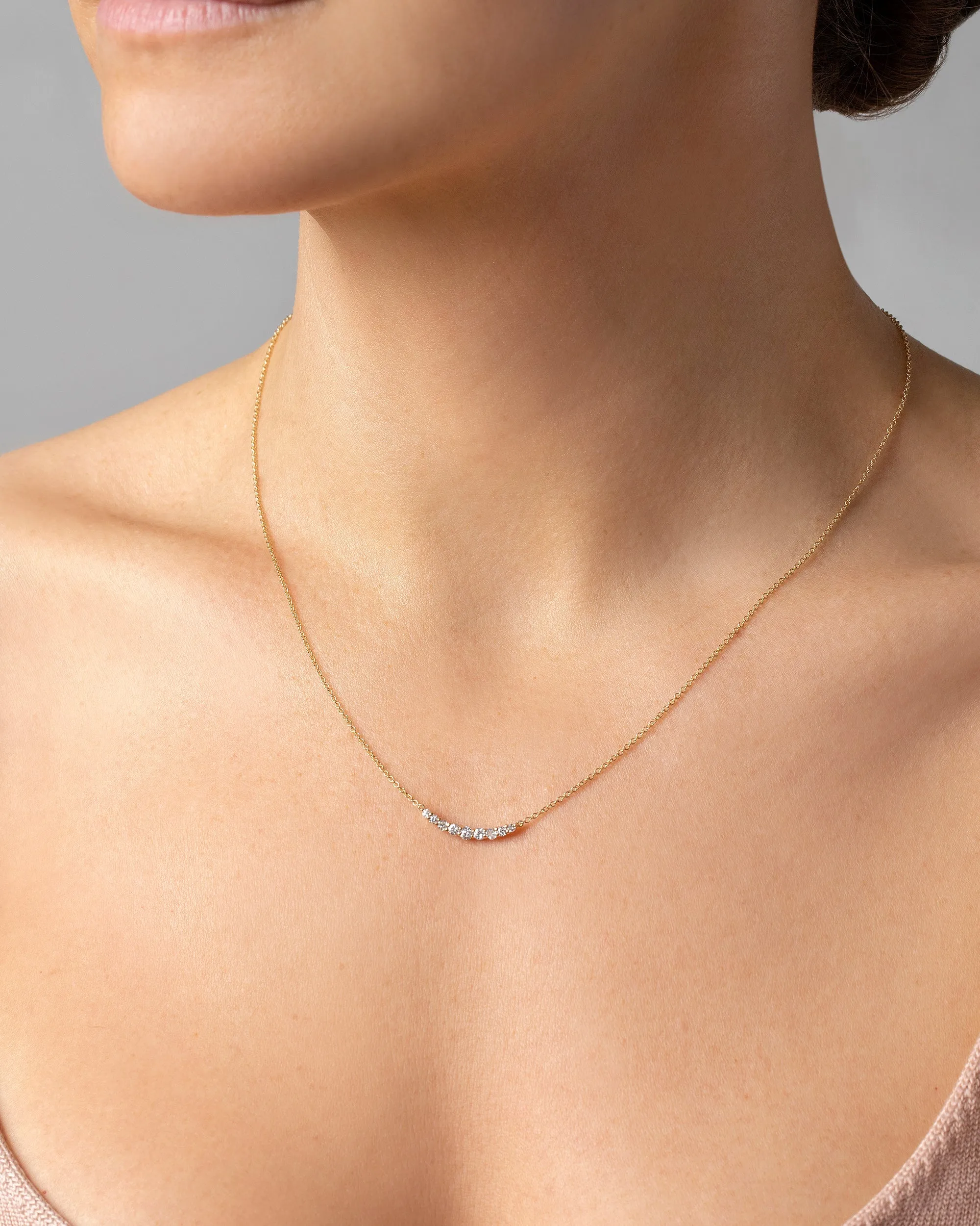 Crescent Necklace - White Diamond