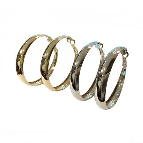 Crysta Flat Round Hoops