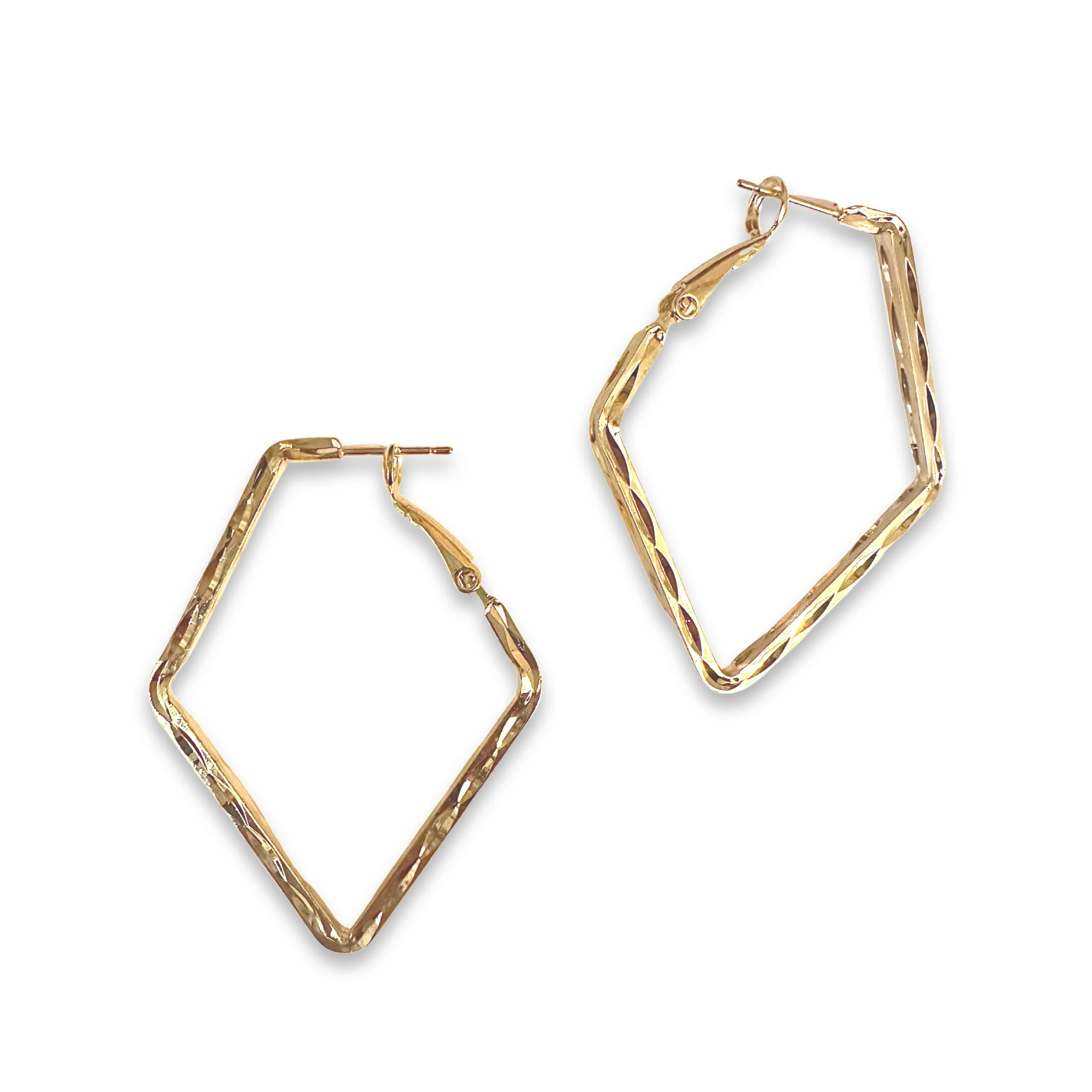 Crysta Geometric Diamond Hoops