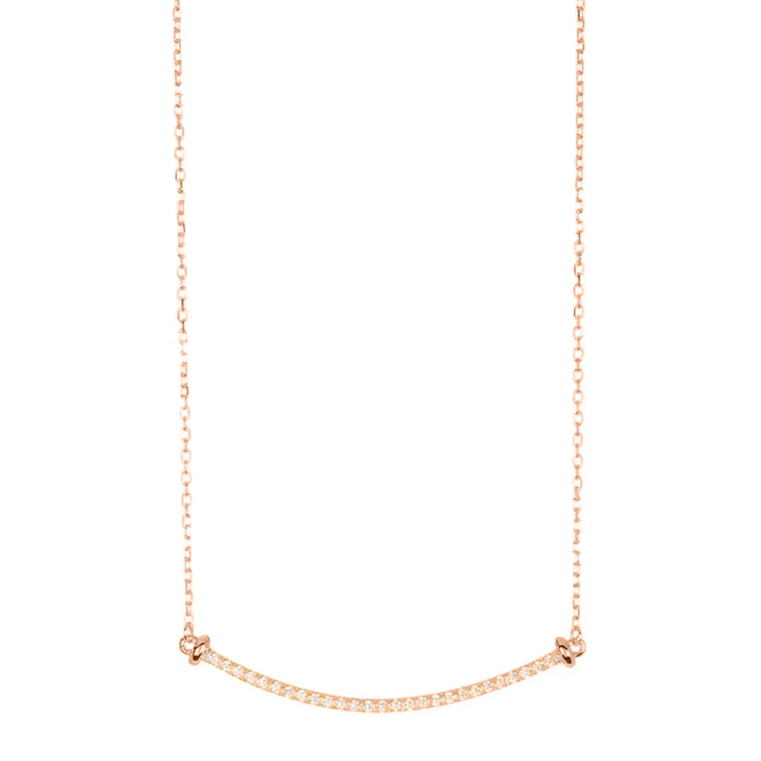 Crystal Curved Bar Necklace silver gold rose gold