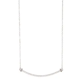 Crystal Curved Bar Necklace silver gold rose gold