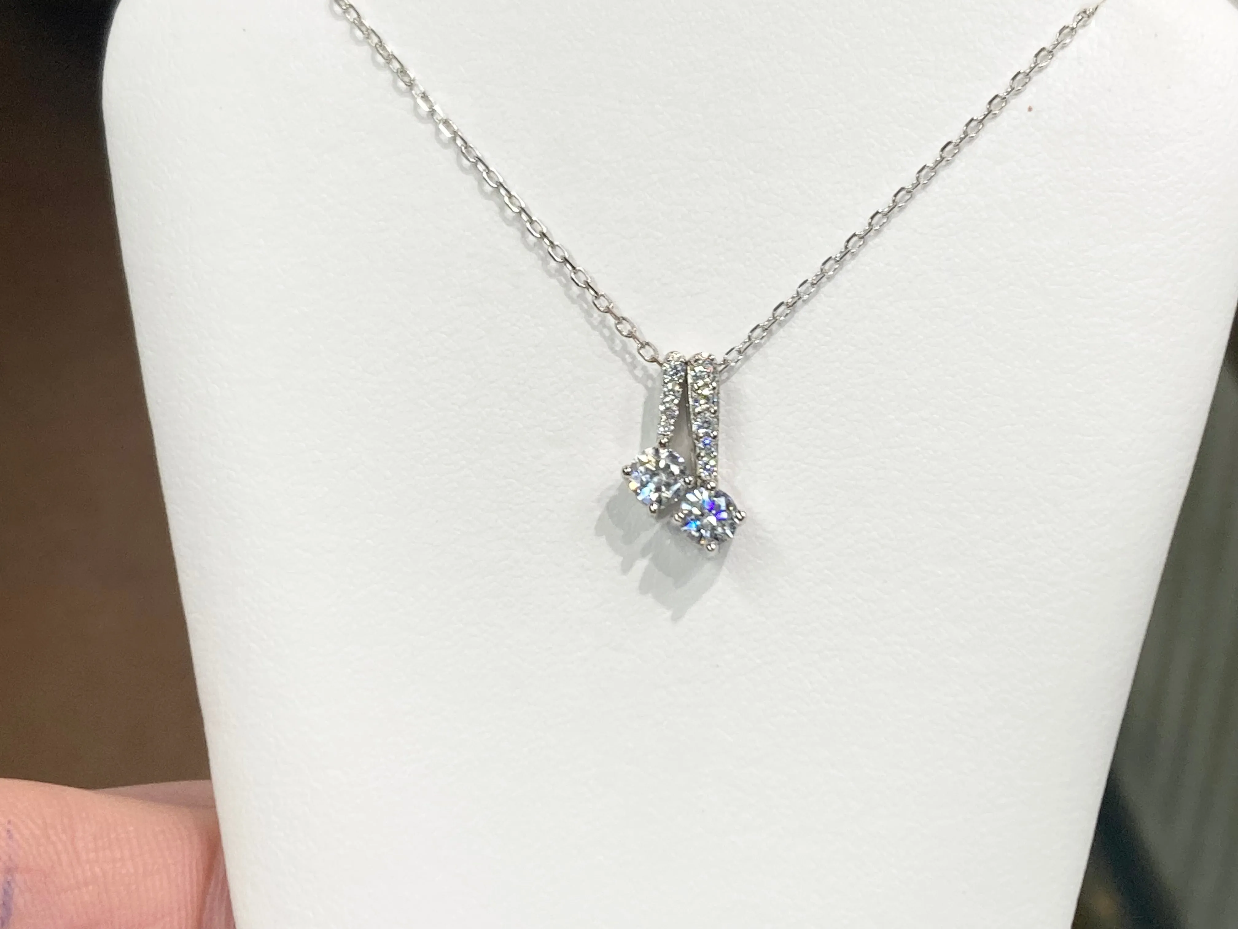 Cubic Zirconia Silver Adjustable Necklace