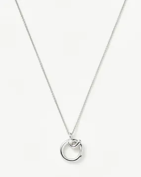 Curly Molten Initial Pendant Necklace - Initial O | Sterling Silver